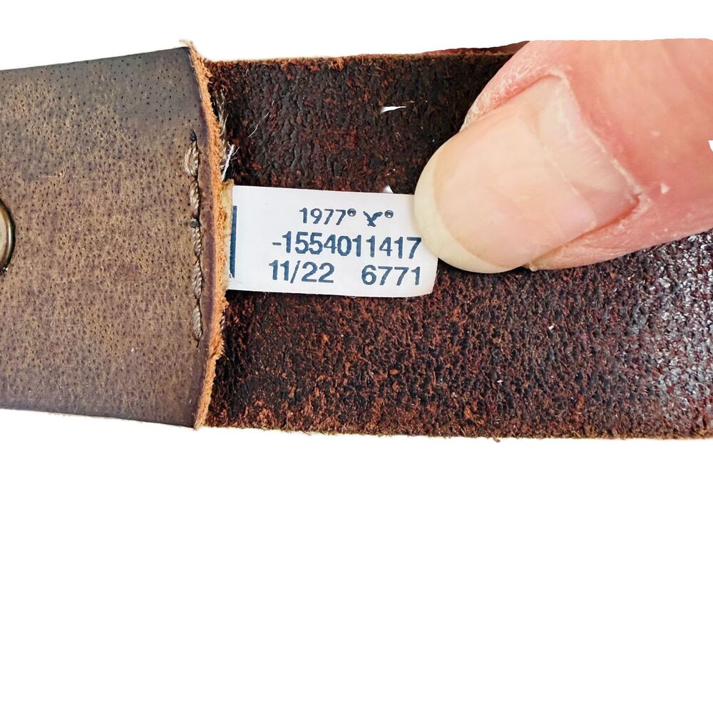 American Eagle Thick Brown Leather Belt Mens Womens Unisex 36 Supple - Picture 5 of 8